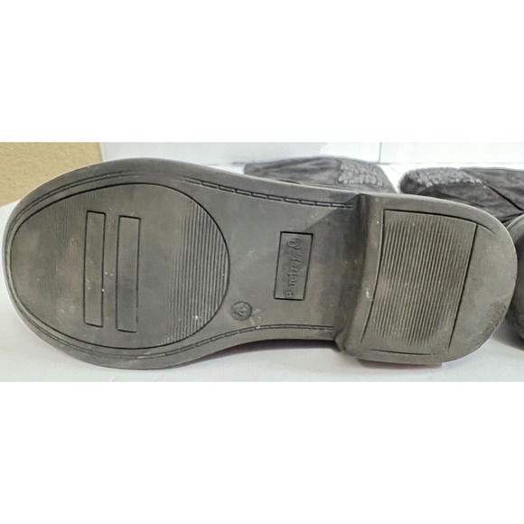 Girls‎ Black Knit Trim Side Zip Knee High Boots - Picture 6 of 12